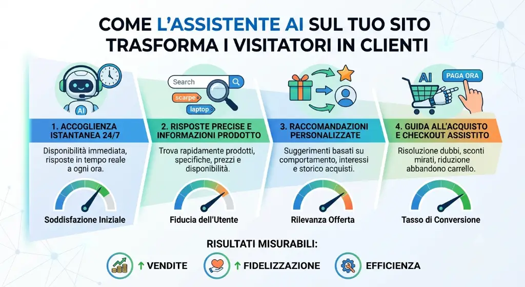 Un assistente AI sul tuo sito: come trasforma i visitatori in clienti